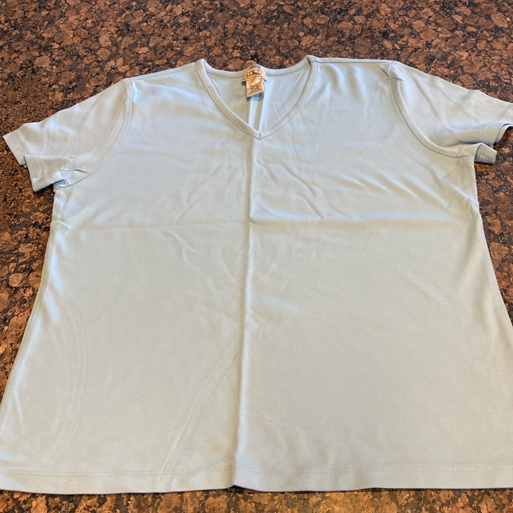 L.L. Bean women’s short sleeved V-neck tee.